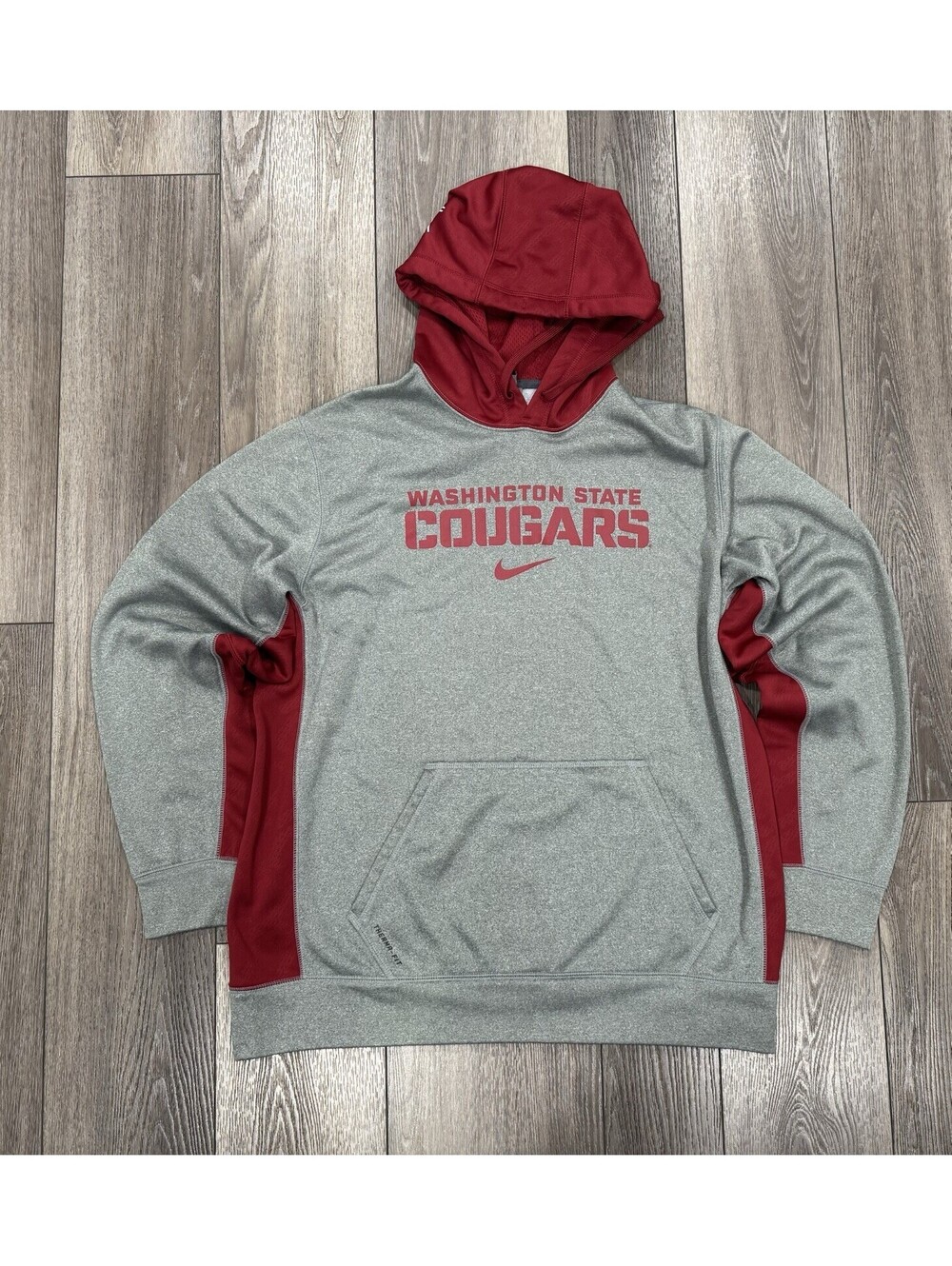 Washington State Cougars Nike Sweater Mens Size Large Red Gray Hoodie